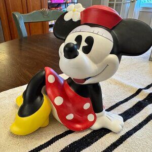 Disney Mini Mouse Ceramic Whimsical Figural Coin Bank Enesco Marked Decor
